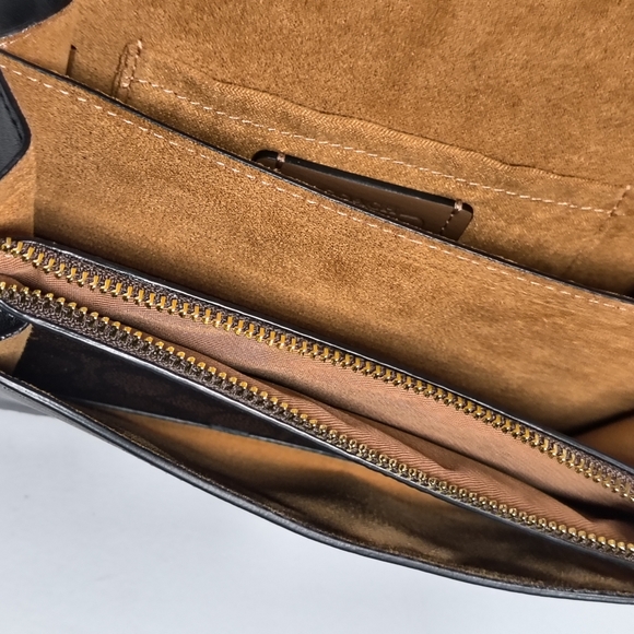 IMXAQ NWT Coach Black and Brown Women's Bag Brown Suede Inside W/ Dustbag - Picture 10 of 11